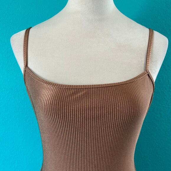 NWT Aerie Shine Rib Scoop Full Coverage One Piece Swimsuit Horizon Swim Size M - Picture 4 of 7